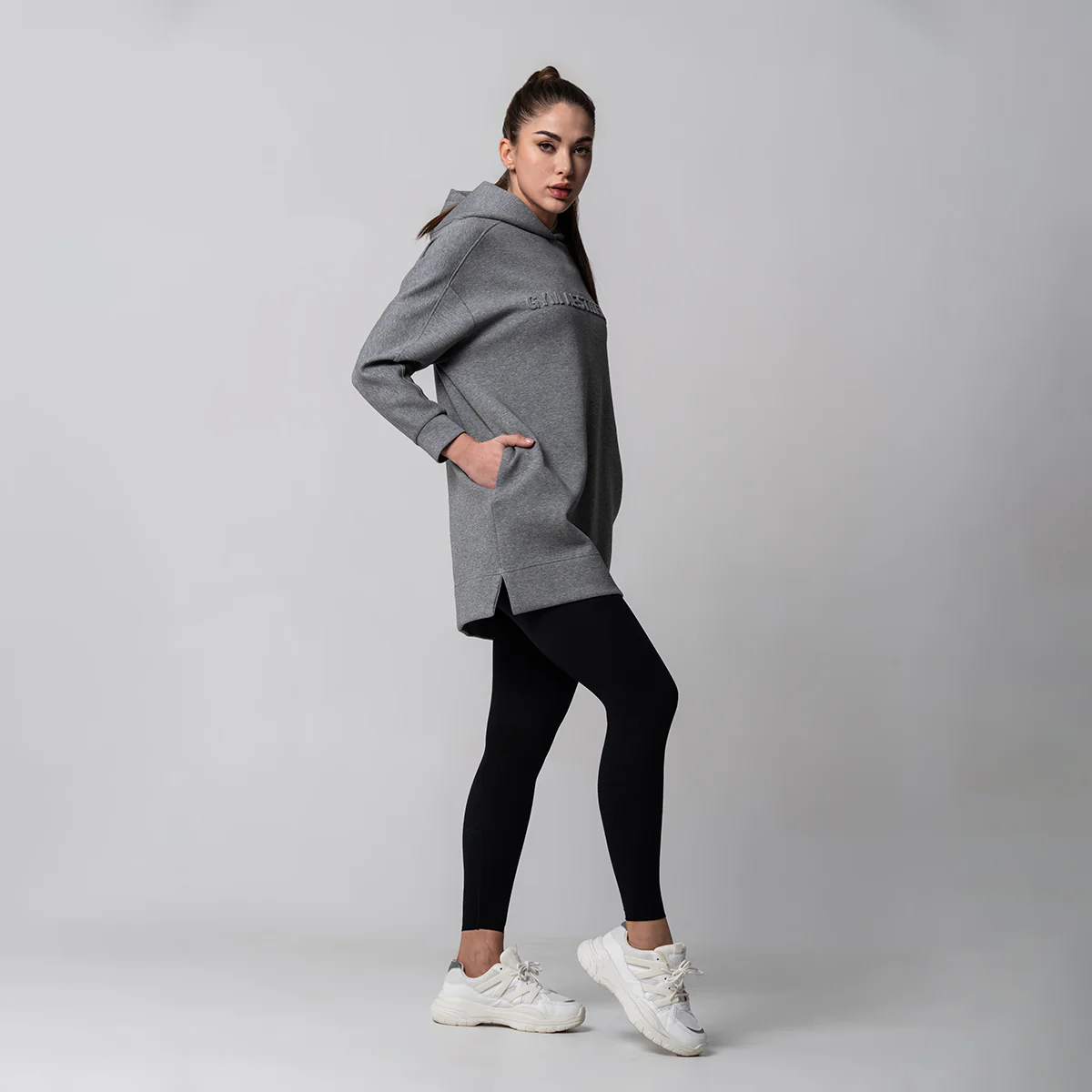 Oversize Everyday Wears Embossed print Hoodies Tunic for Women - Image 11