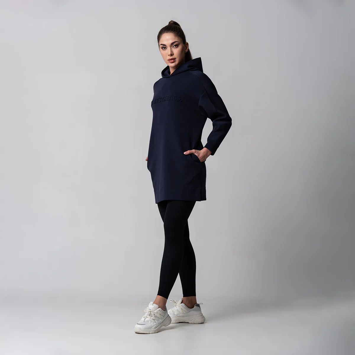 Oversize Everyday Wears Embossed print Hoodies Tunic for Women - Image 15