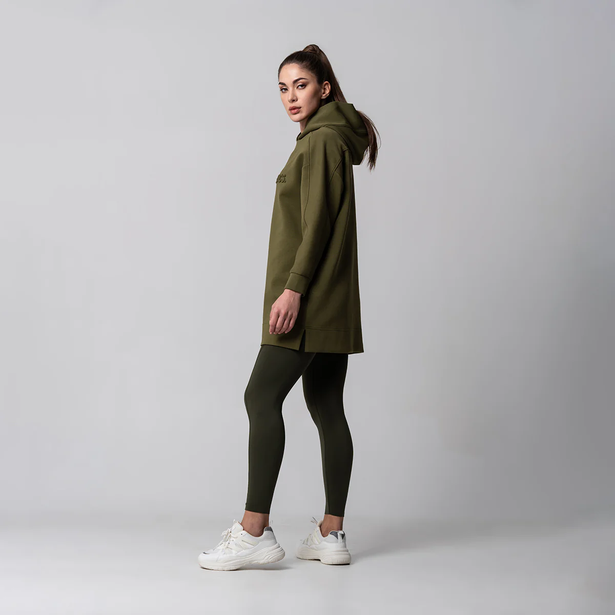 Oversize Everyday Wears Embossed print Hoodies Tunic for Women - Image 3
